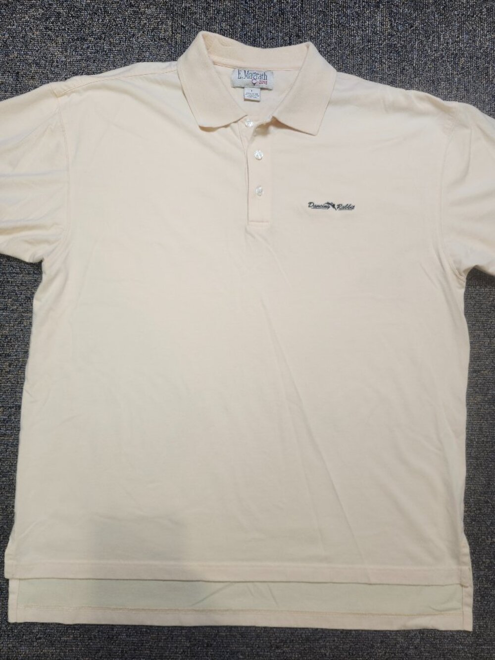 Vintage E. Magrath C-Zone Dancing Rabbits Golf Polo Shirt Mens L Beige Hong Kong